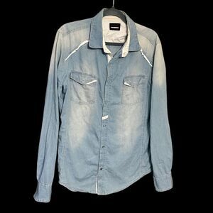 Sixth June bleached out denim chambray shirt